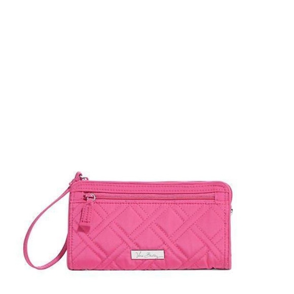 Vera Bradley Handbags - Vera Bradley Front-zip Fuchsia Wristlet